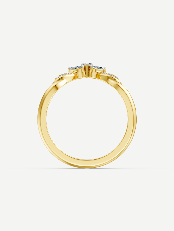 Geltono aukso žiedas su deimantais 0,32 ct | MARRY ME
