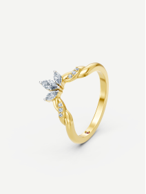 Yellow Gold Diamond Ring 0.32 ct | MARRY ME by Ribas