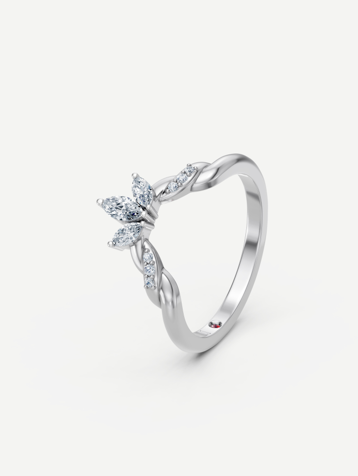 Balto aukso žiedas su deimantais 0,32 ct | MARRY ME by Ribas