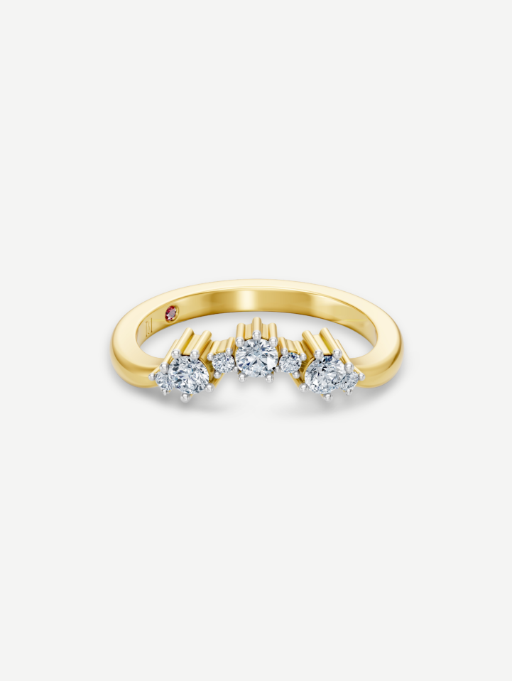Geltono aukso žiedas su deimantais 0,37 ct | MARRY ME