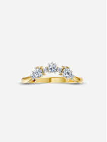 Geltono aukso žiedas su deimantais 0,37 ct | MARRY ME