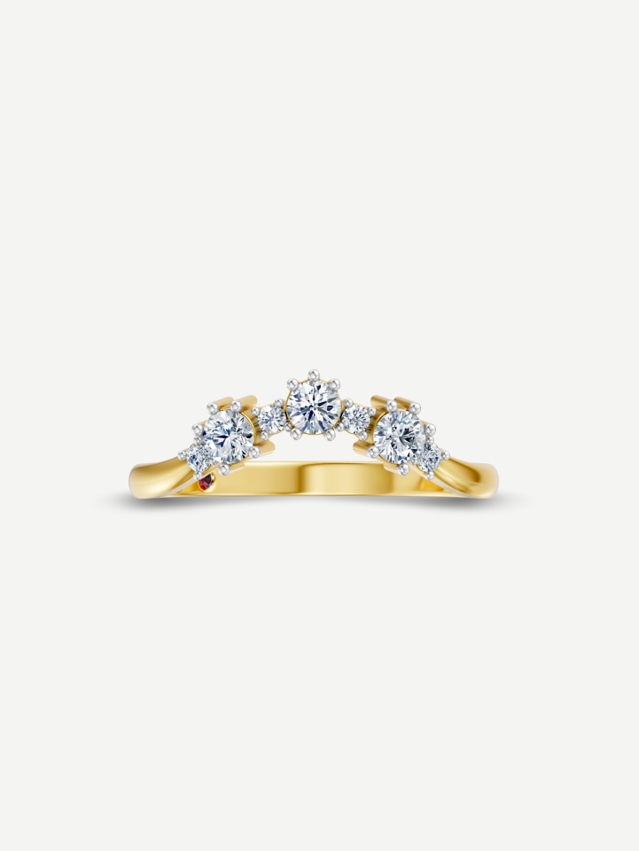 Geltono aukso žiedas su deimantais 0,37 ct | MARRY ME