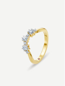 Geltono aukso žiedas su deimantais 0,37 ct | MARRY ME