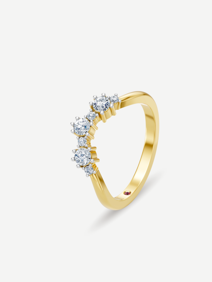 Geltono aukso žiedas su deimantais 0,37 ct | MARRY ME