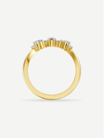 Geltono aukso žiedas su deimantais 0,37 ct | MARRY ME