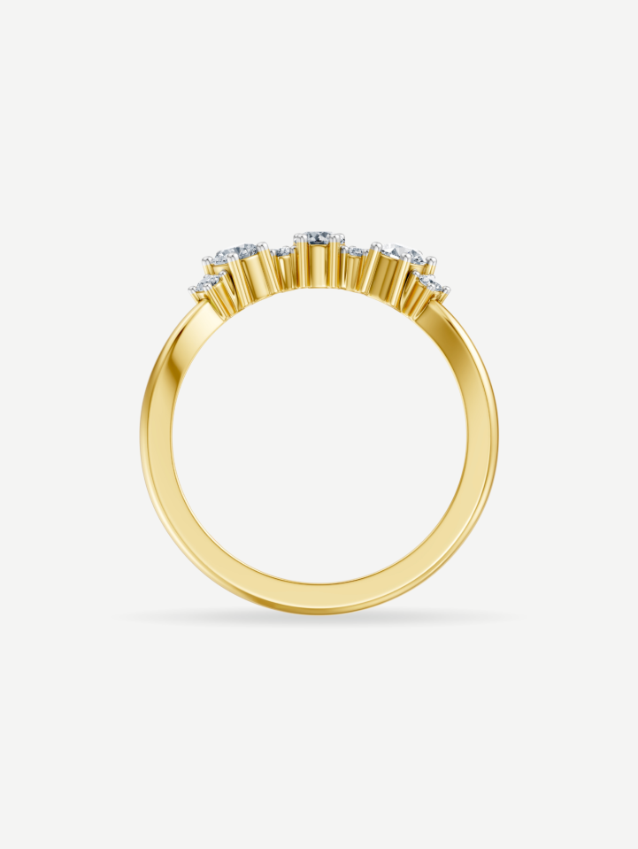 Geltono aukso žiedas su deimantais 0,37 ct | MARRY ME
