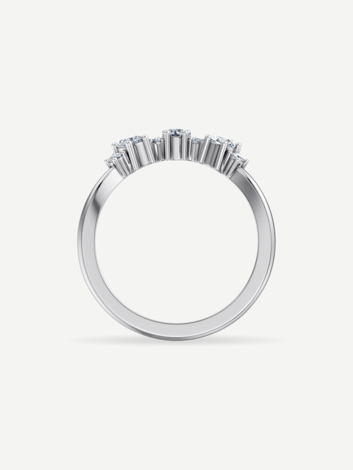 Balto aukso žiedas su deimantais 0,37 ct | MARRY ME by Ribas