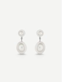 White Gold Pearl Earrings MOT181020 | MARRY ME by Ribas