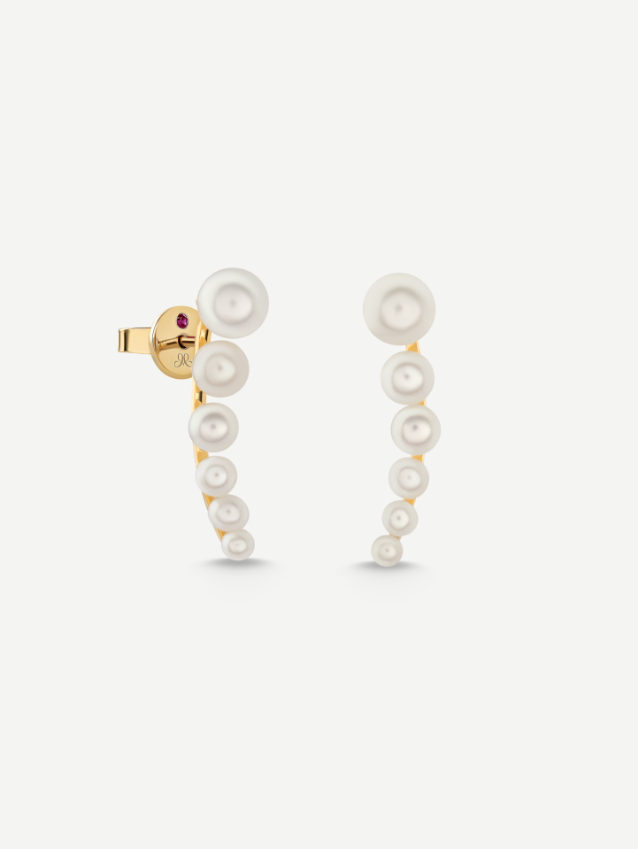 Yellow Gold Pearl Earrings | MARRY ME by Ribas