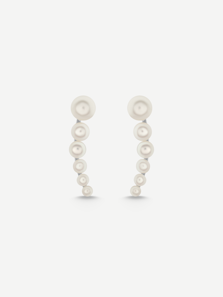 White Gold Pearl Earrings MOT181204 | MARRY ME by Ribas