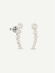 White Gold Pearl Earrings MOT181204 | MARRY ME by Ribas