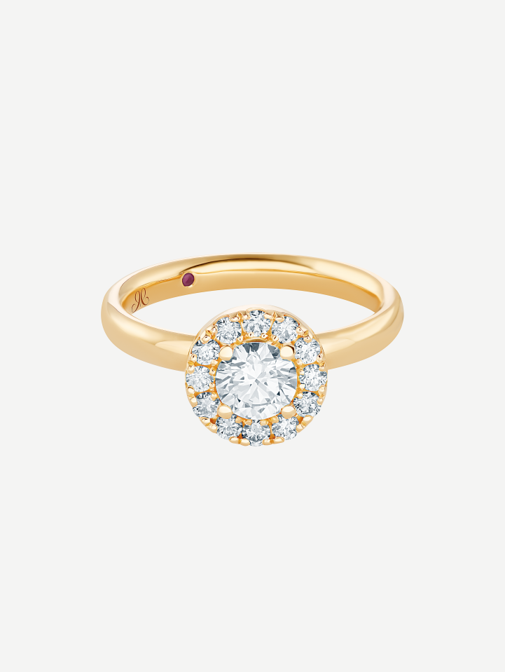 Geltono aukso žiedas su deimantais MOT111621 nuo 0,76 ct