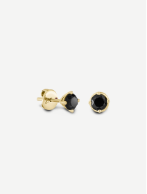 Geltono aukso auskarai su juodaisiais deimantais nuo 1,14 ct