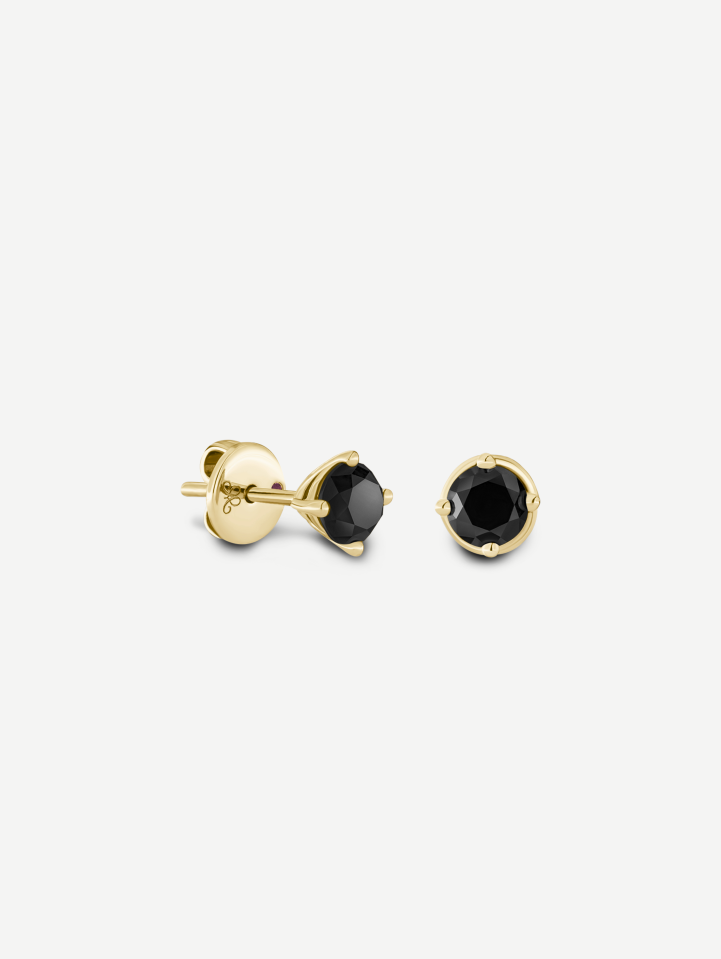 Yellow Gold Black Diamond Earrings from 1.14 ct | MARRY ME