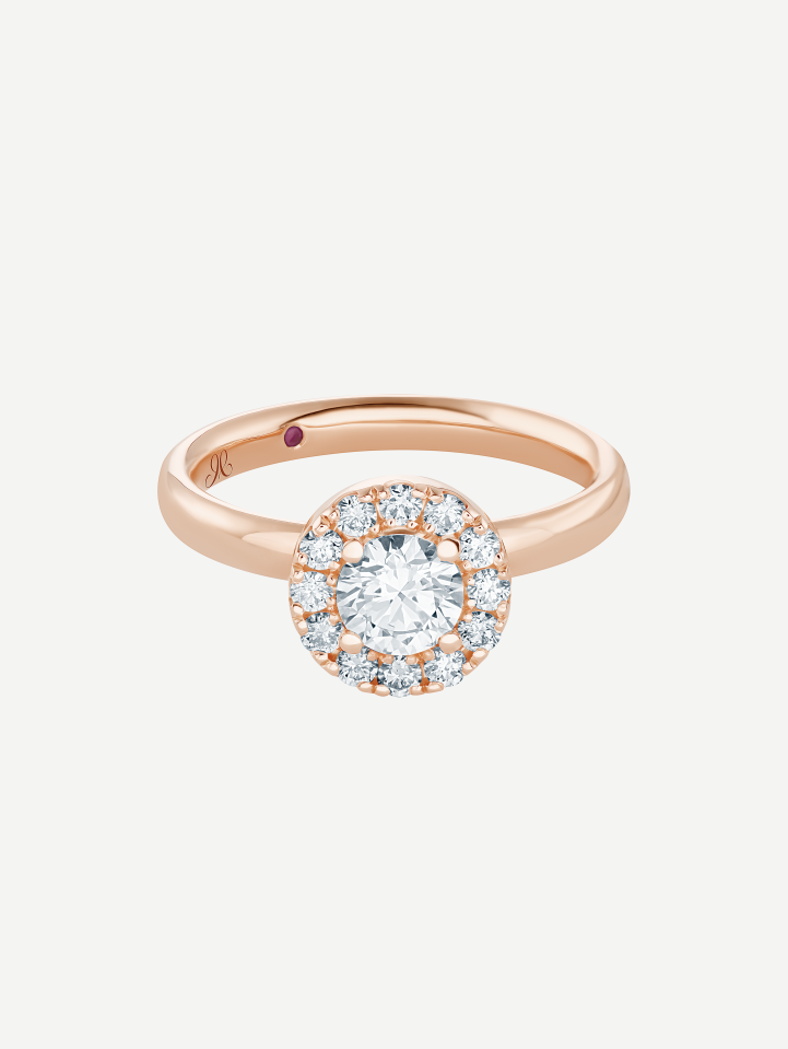 Rožinio aukso žiedas su deimantais nuo 0,77 ct | MARRY ME