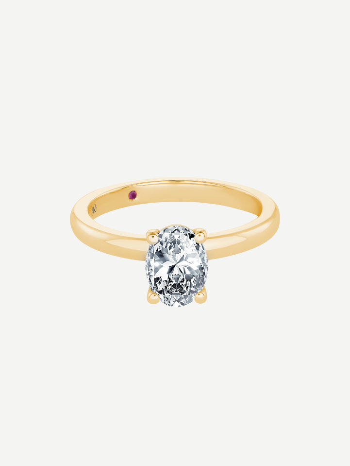 Geltono aukso žiedas su deimantu nuo 1,00 ct | MARRY ME