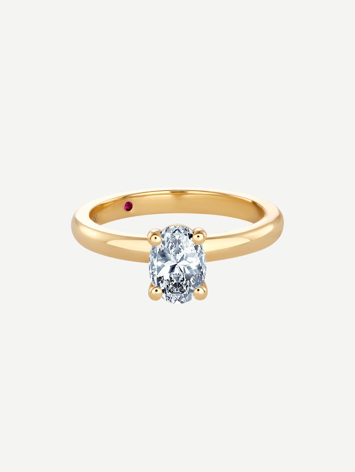 Geltono aukso žiedas su deimantu nuo 0,70 ct | MARRY ME