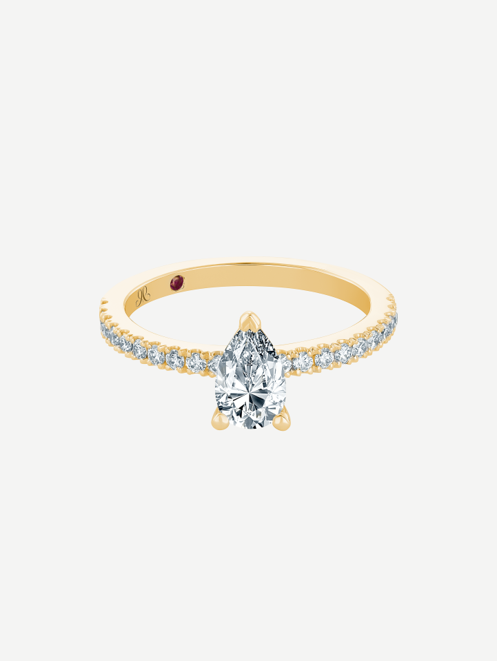 Geltono aukso žiedas su deimantais 0,75 ct | MARRY ME