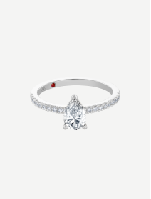 Balto aukso žiedas su deimantais 0,97 ct | MARRY ME by Ribas