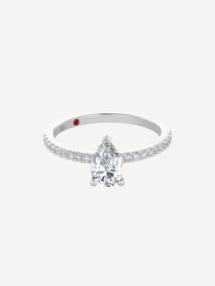 Balto aukso žiedas su deimantais 0,97 ct | MARRY ME by Ribas