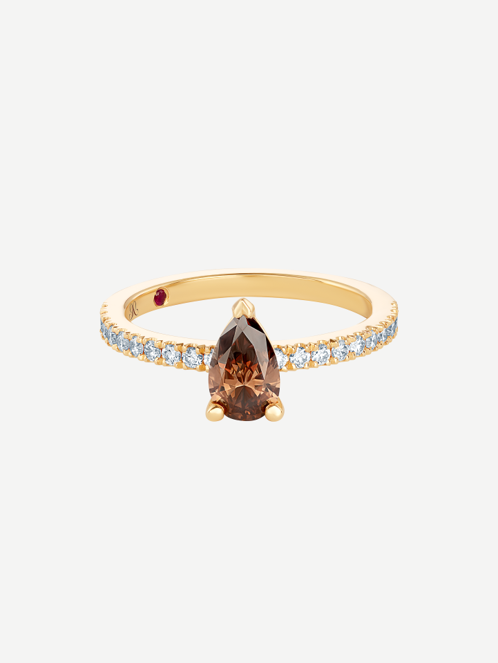 Geltono aukso žiedas su deimantais nuo 0,75 ct | MARRY ME
