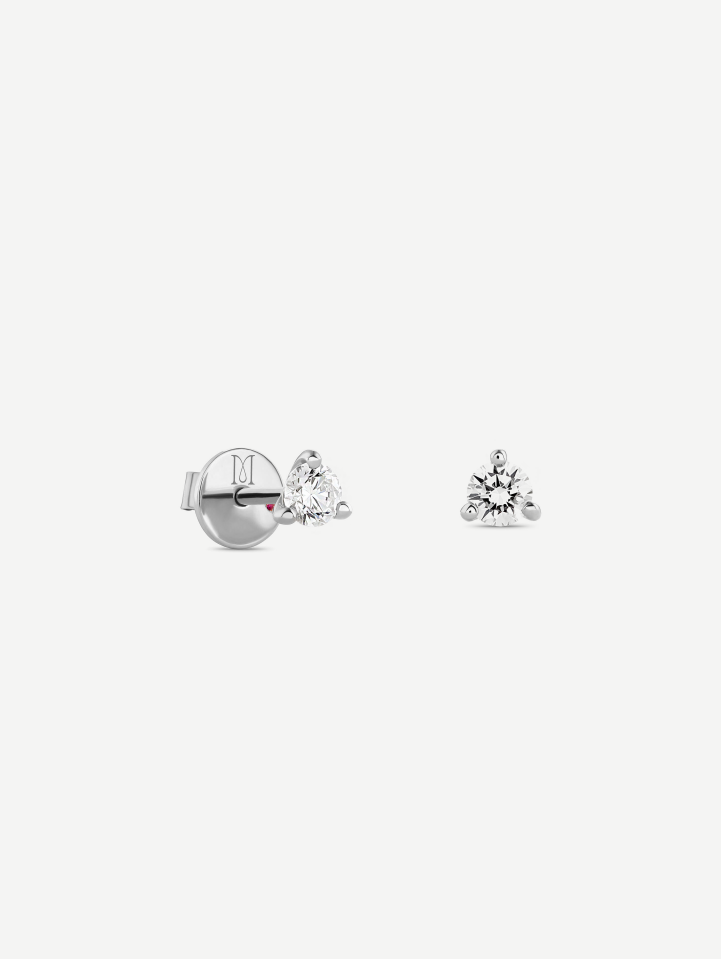 Balto aukso auskarai su deimantais nuo 0,49 ct | MARRY ME