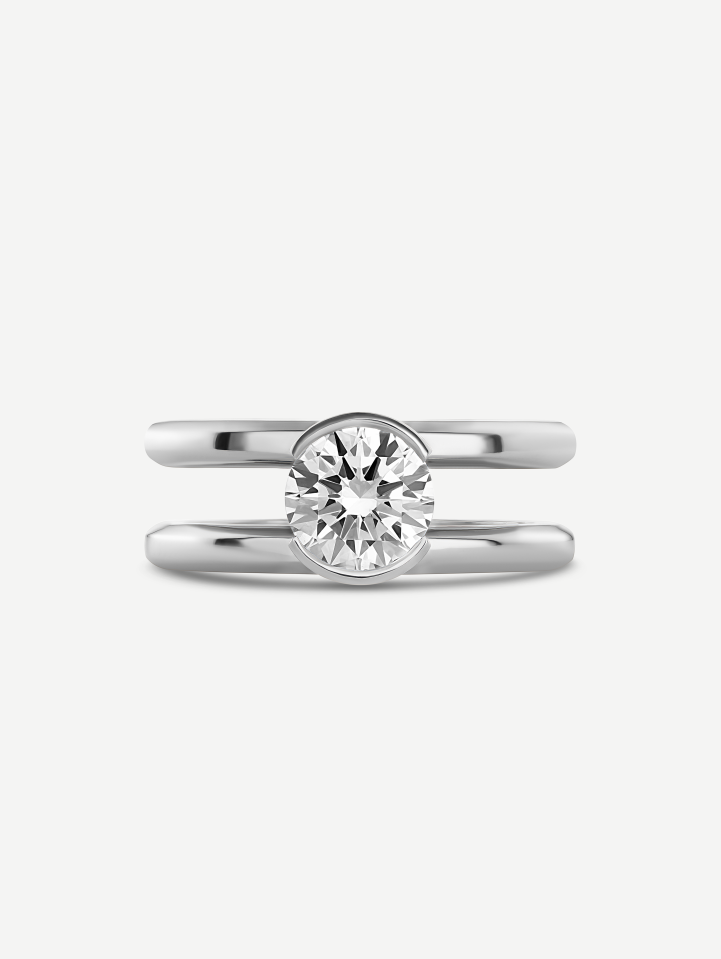 Balto aukso žiedas su deimantais nuo 1,03 ct | MARRY ME