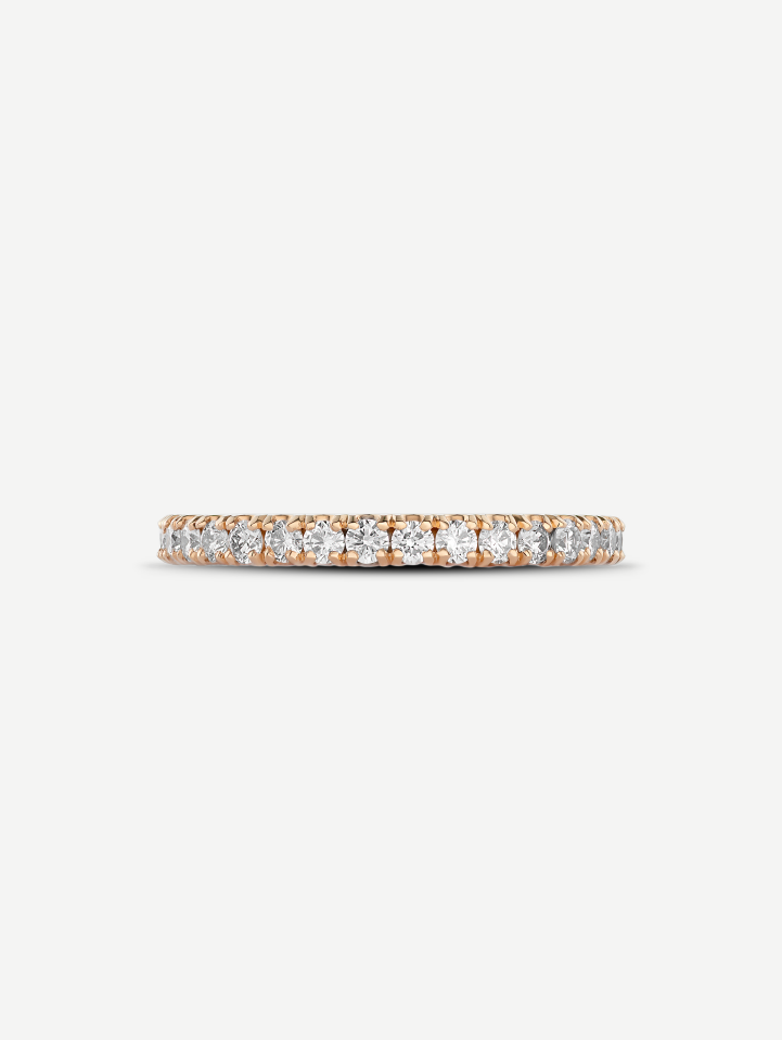 Rožinio aukso žiedas su deimantais nuo 0,78 ct | MARRY ME
