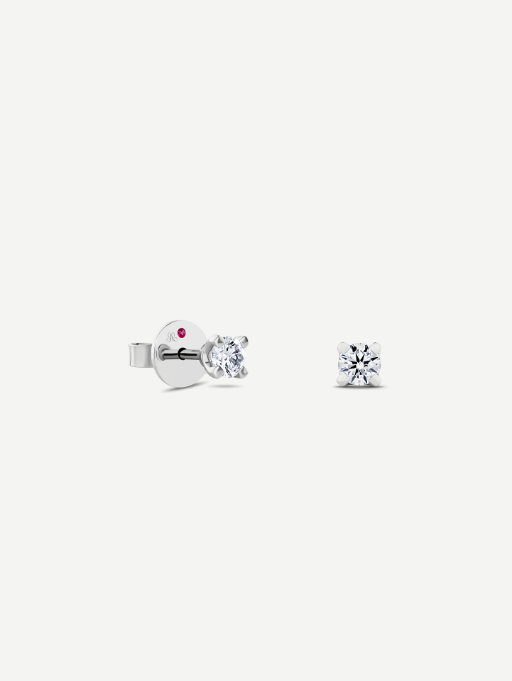Balto aukso auskarai su deimantais MOT052061 nuo 0,39 ct
