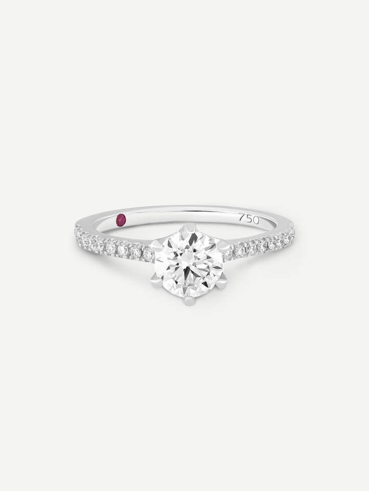 Balto aukso žiedas su deimantais nuo 0,98 ct | MARRY ME