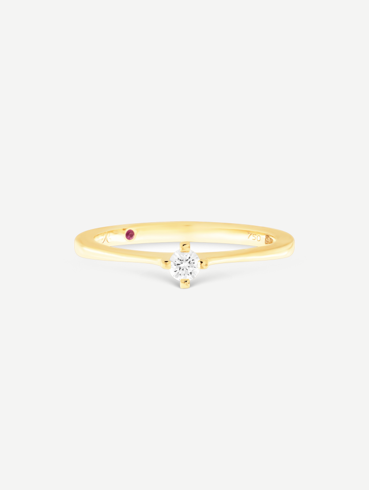 Yellow Gold Diamond Ring MOT073608 0.10 ct | MARRY ME