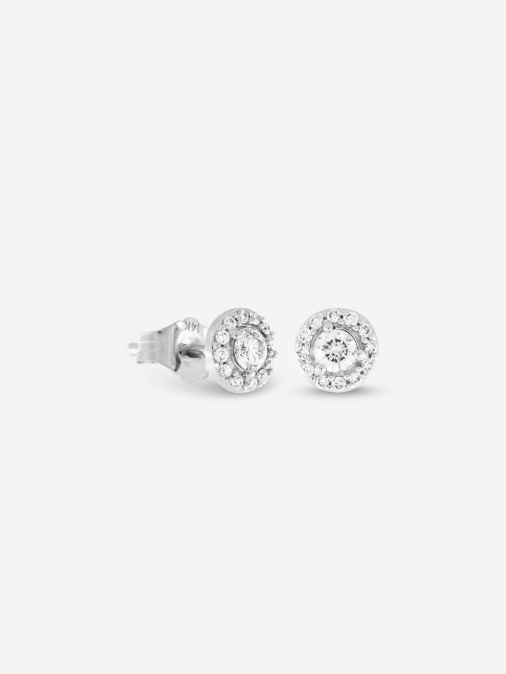 Balto aukso auskarai su deimantais MOT048972 nuo 0,30 ct