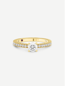 Geltono aukso žiedas su deimantais MOT122443 nuo 0,71 ct