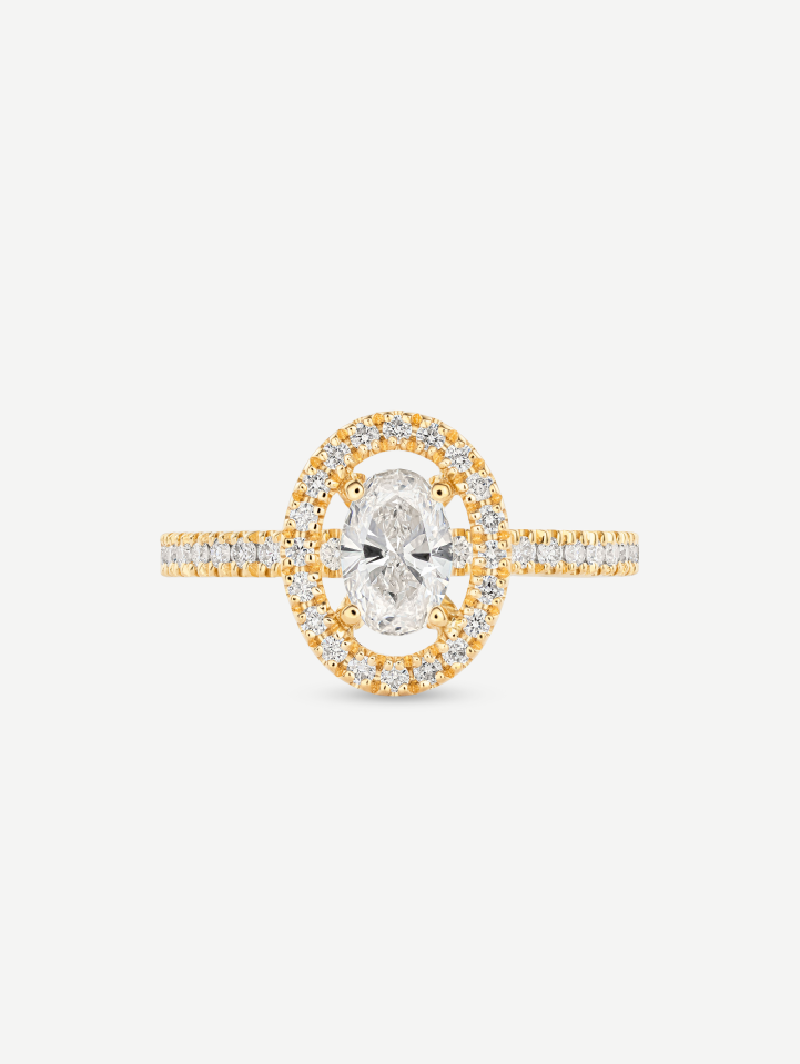 Geltono aukso žiedas su deimantais nuo 0,87 ct | MARRY ME