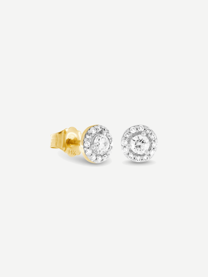 Geltono aukso auskarai su deimantais nuo 0,30 ct | MARRY ME