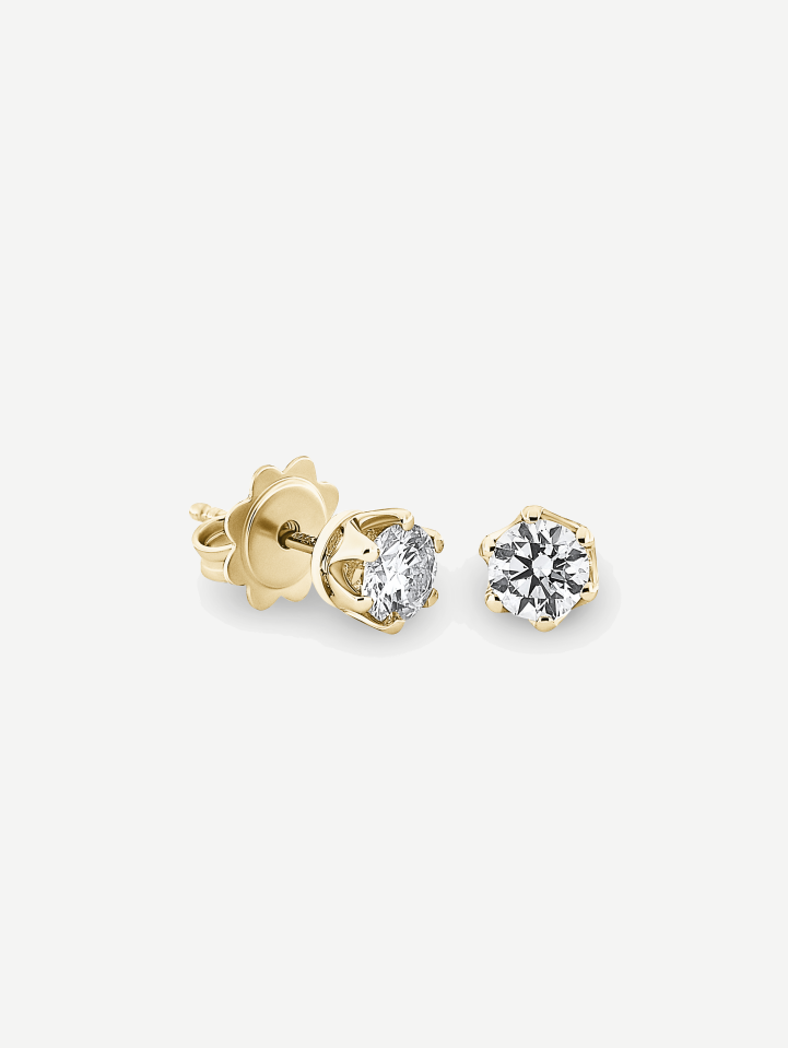 Geltono aukso auskarai su deimantais nuo 0,80 ct | MARRY ME