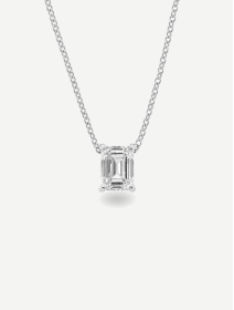 Balto aukso pakabukas su deimantu 0,75 ct | MARRY ME