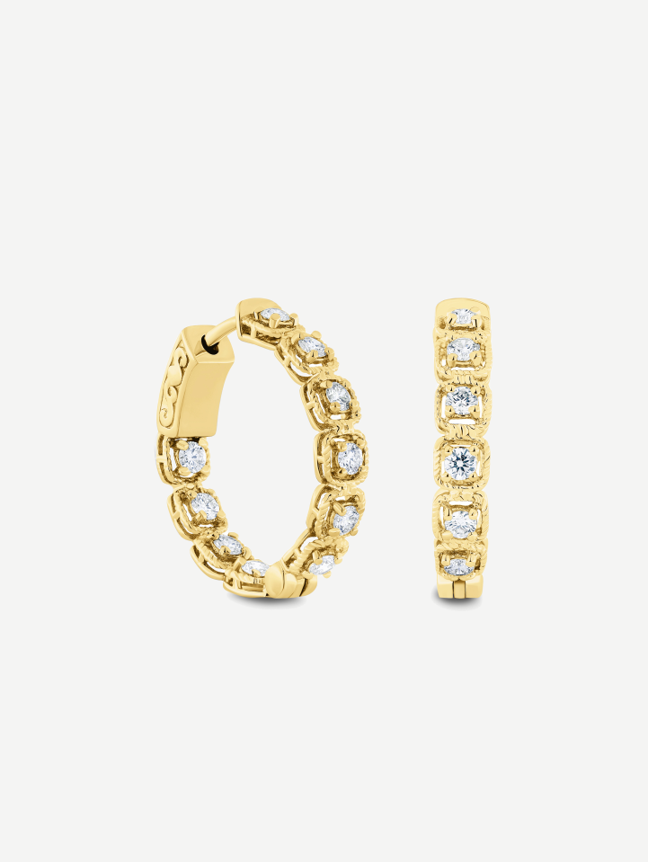 Geltono aukso auskarai su deimantais nuo 0,84 ct | MARRY ME