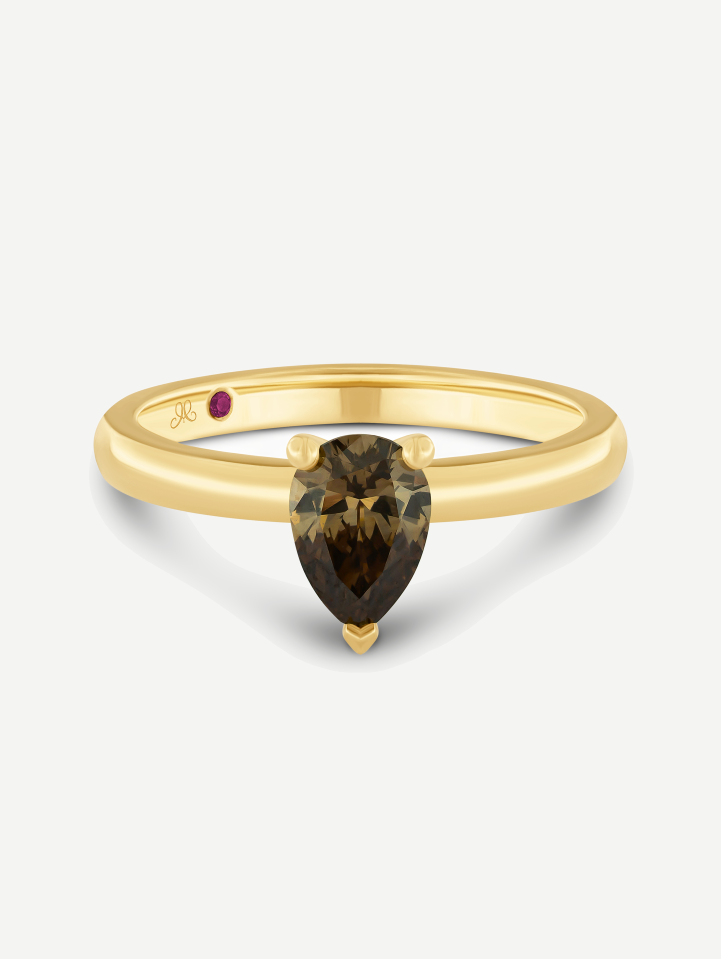 Yellow Gold Cognac Diamond Ring from 0.71 ct | MARRY ME
