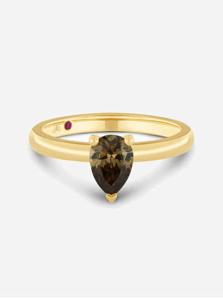 Cognac Diamond Ring – Yellow Gold