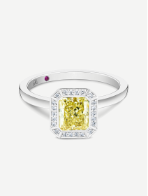 Balto aukso žiedas su deimantais 1,28 ct | MARRY ME by Ribas