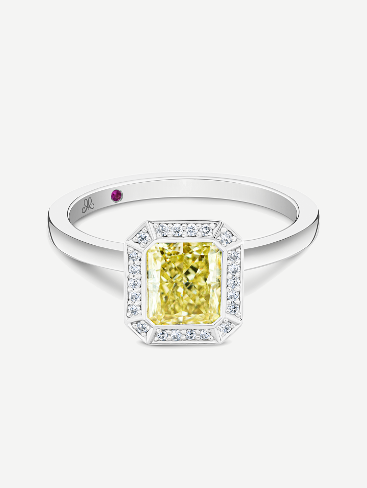 Balto aukso žiedas su deimantais 1,28 ct | MARRY ME by Ribas