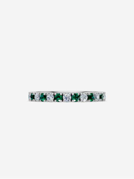Emerald and Diamond Ring – White Gold