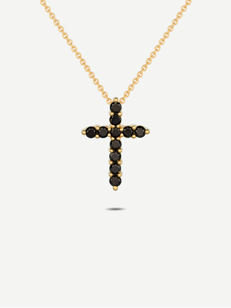 Black Diamond Pendant – Yellow Gold