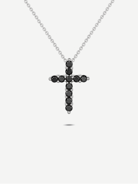 Black Diamond Pendant – White Gold