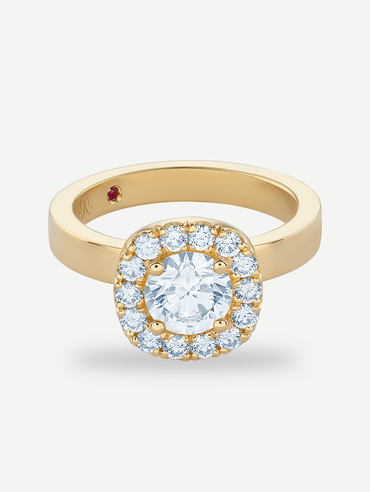 Geltono aukso žiedas su deimantais nuo 1,14 ct | MARRY ME