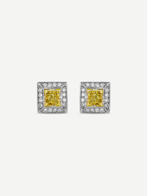 White Gold Yellow Diamond Earrings 0.86 ct | MARRY ME
