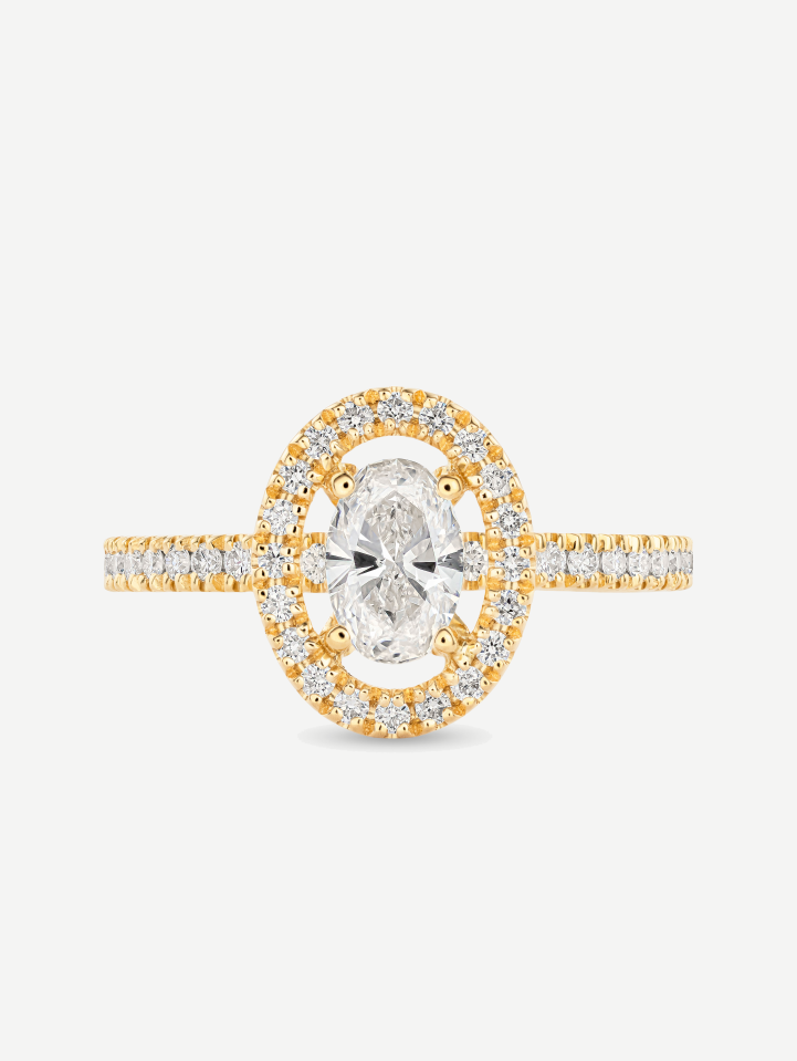 Rožinio aukso žiedas su deimantais 0,87 ct | MARRY ME