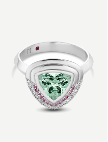 White Gold Paraiba Tourmaline and Diamond Ring 1.87 ct