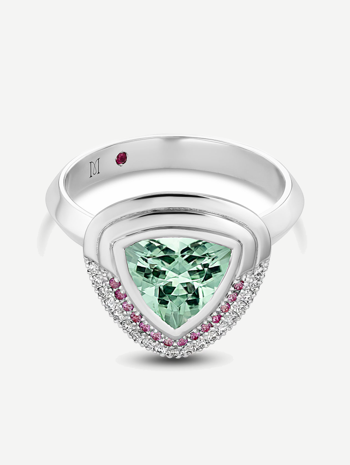 White Gold Paraiba Tourmaline and Diamond Ring 1.87 ct